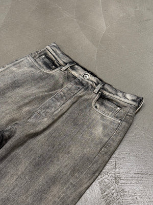 Rick Owens distressed faded bolans bootcut