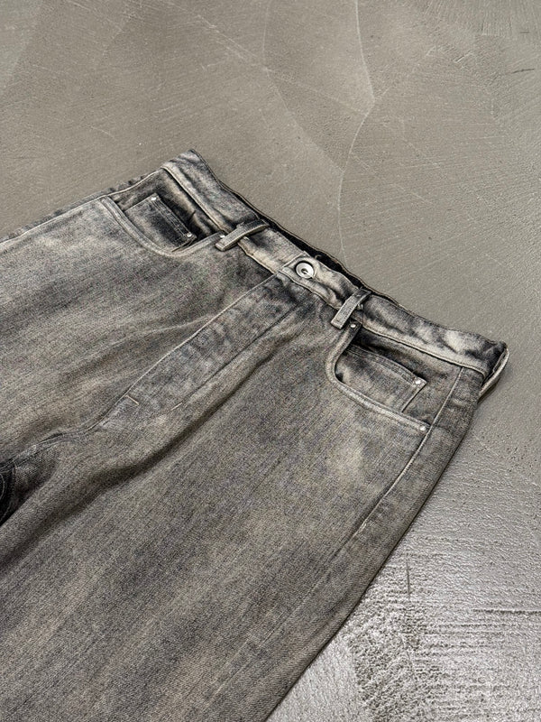 Rick Owens distressed faded bolans bootcut