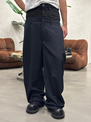 S/S2024 Balenciaga triple waist wide leg tailored pants