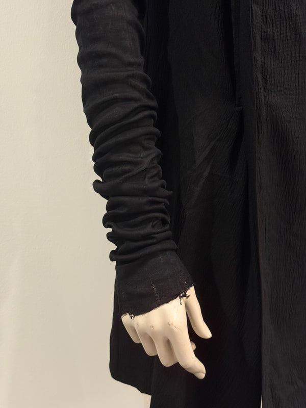 S/S2009 Rick Owens black asymmetric draped jacket