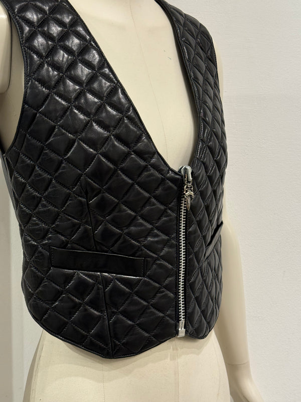 1990s Chrome Hearts leather vest