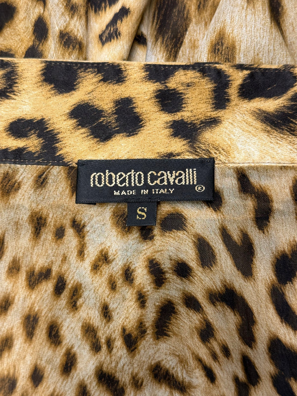 2000s Roberto Cavalli silk leopard-print Shirt