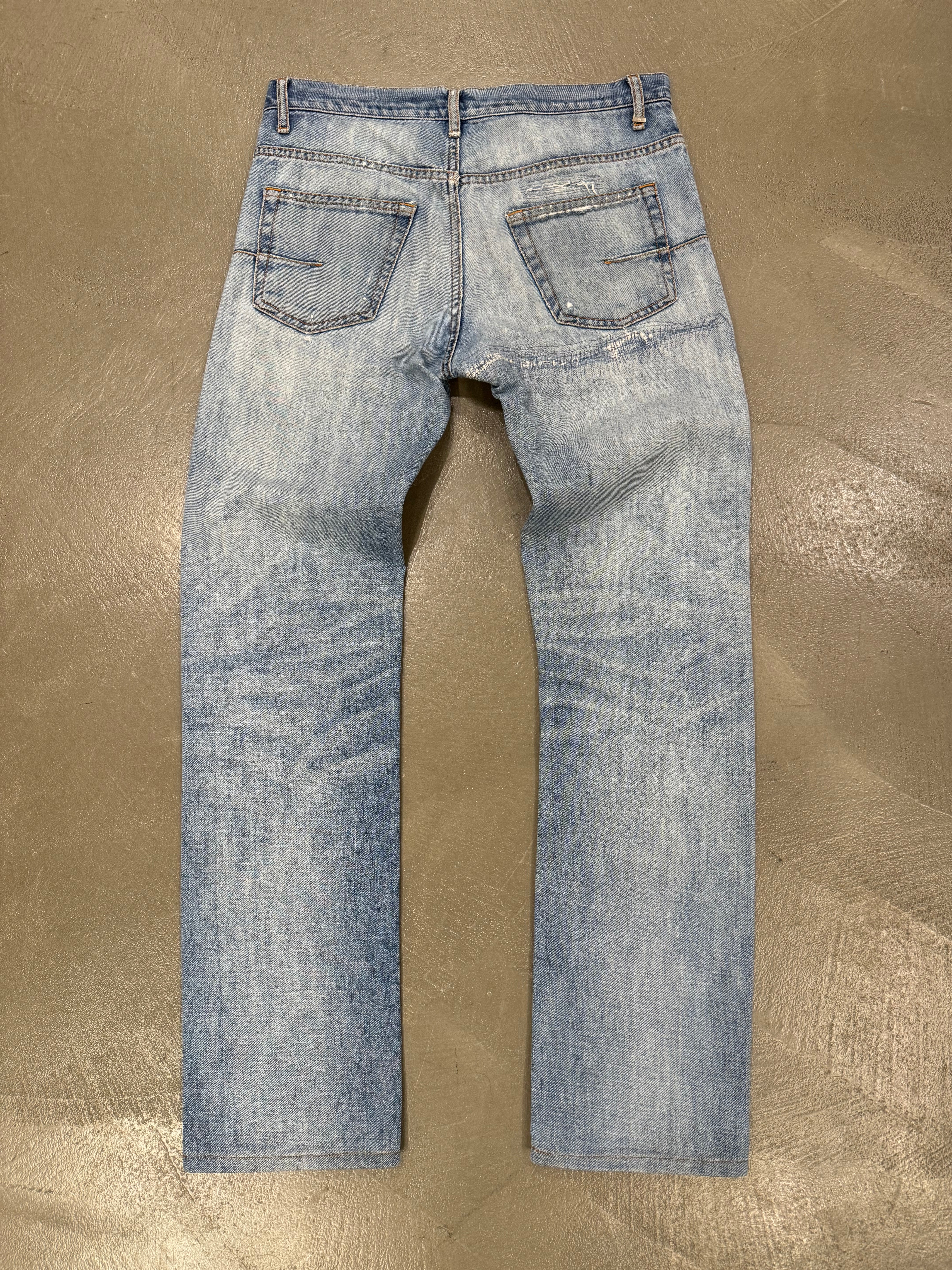 2000s Dior by Hedi Slimane skinny distressed repaired jeans