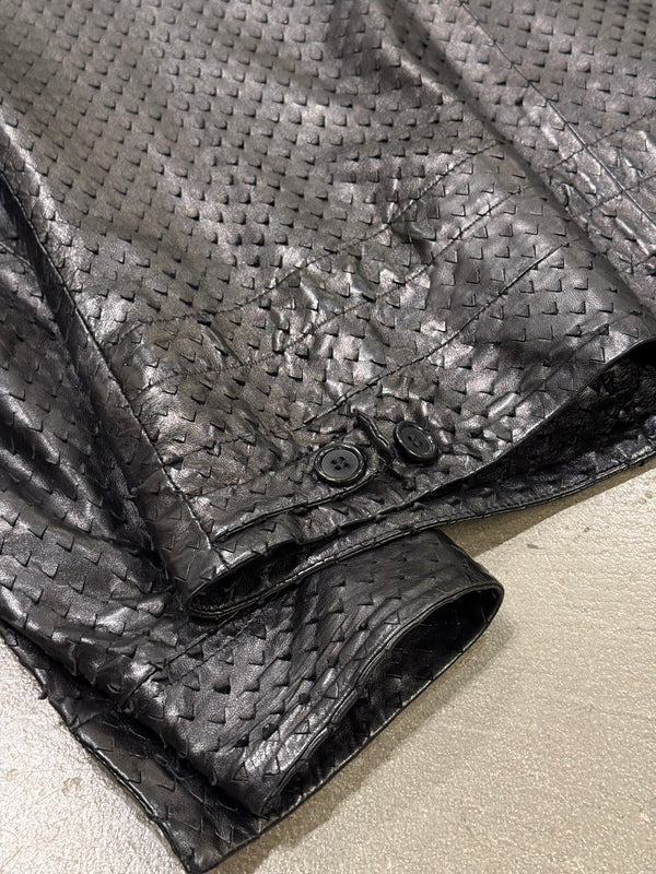 S/S2001 Helmut Lang punched laser cut leather jacket