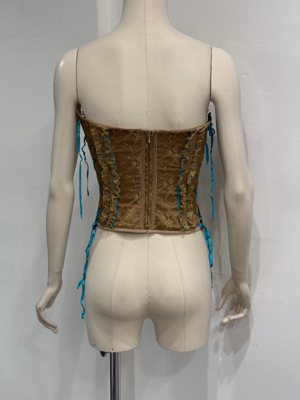 S/S2002 Dolce & Gabbana runway lace-up corset top