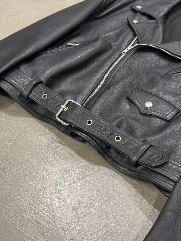 1990s Jean Paul Gaultier Junior cropped biker leather jacket