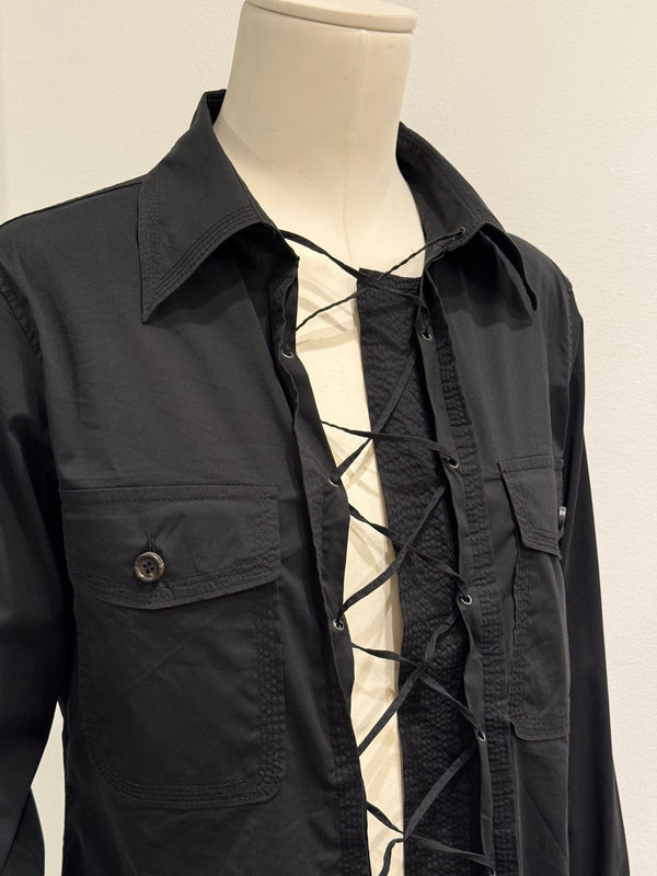 S/S2002 Yves Saint Laurent by Tom Ford safari lace-up shirt
