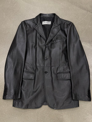 1990s Dolce & Gabbana leather tailored blazer