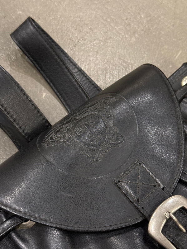 1990s Gianni Versace Medusa leather backpack
