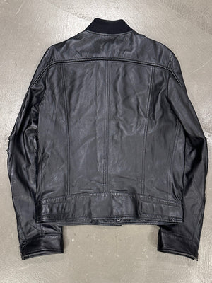 2000s Dolce & Gabbana zipper biker moto leather jacket