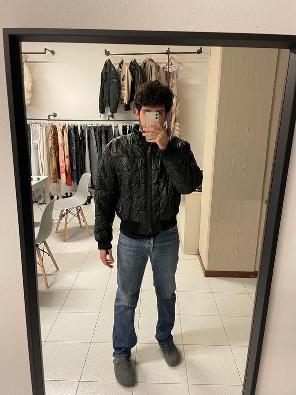 1980s Armani leather bomber jacket