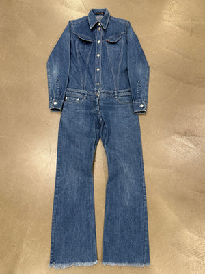 S/S1999 Alexander McQueen buster denim jumpsuit