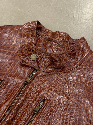 1990s Gianni Versace embossed crocodile leather jacket