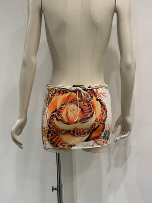 S/S2005 Roberto Cavalli sea print wrap mini skirt