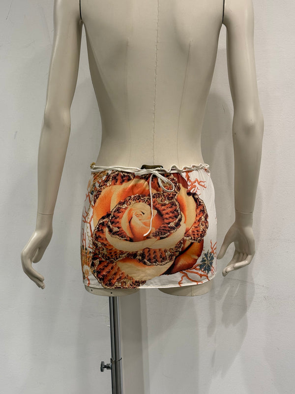 S/S2005 Roberto Cavalli sea print wrap mini skirt