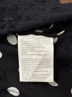 A/W2004 Junya Watanabe destroyed pinstripe runway blazer