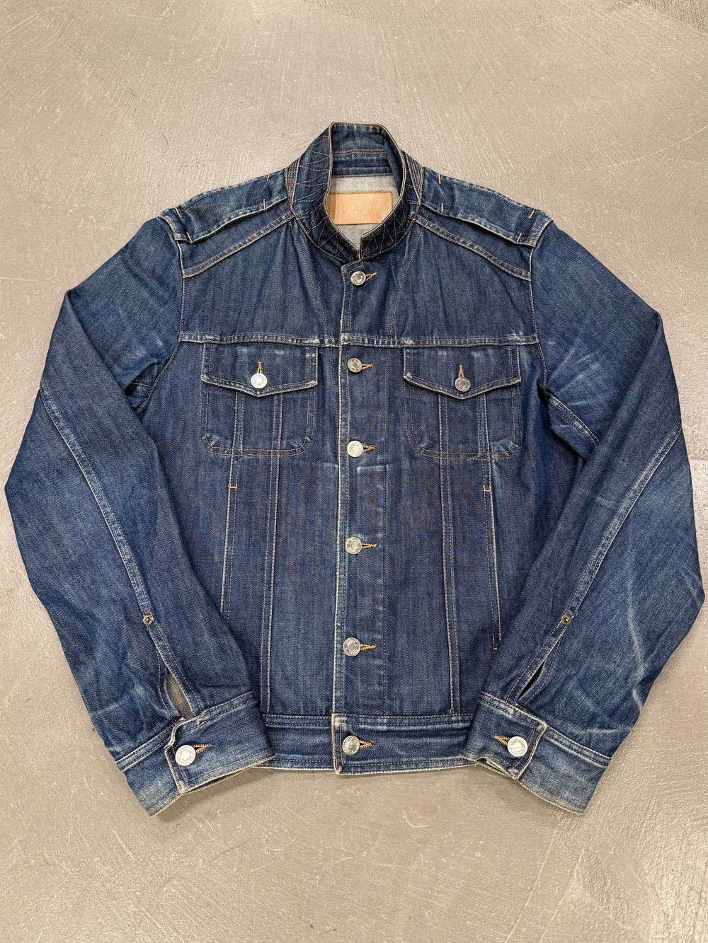 S/S2002 Gucci by Tom Ford dark denim trucker jacket
