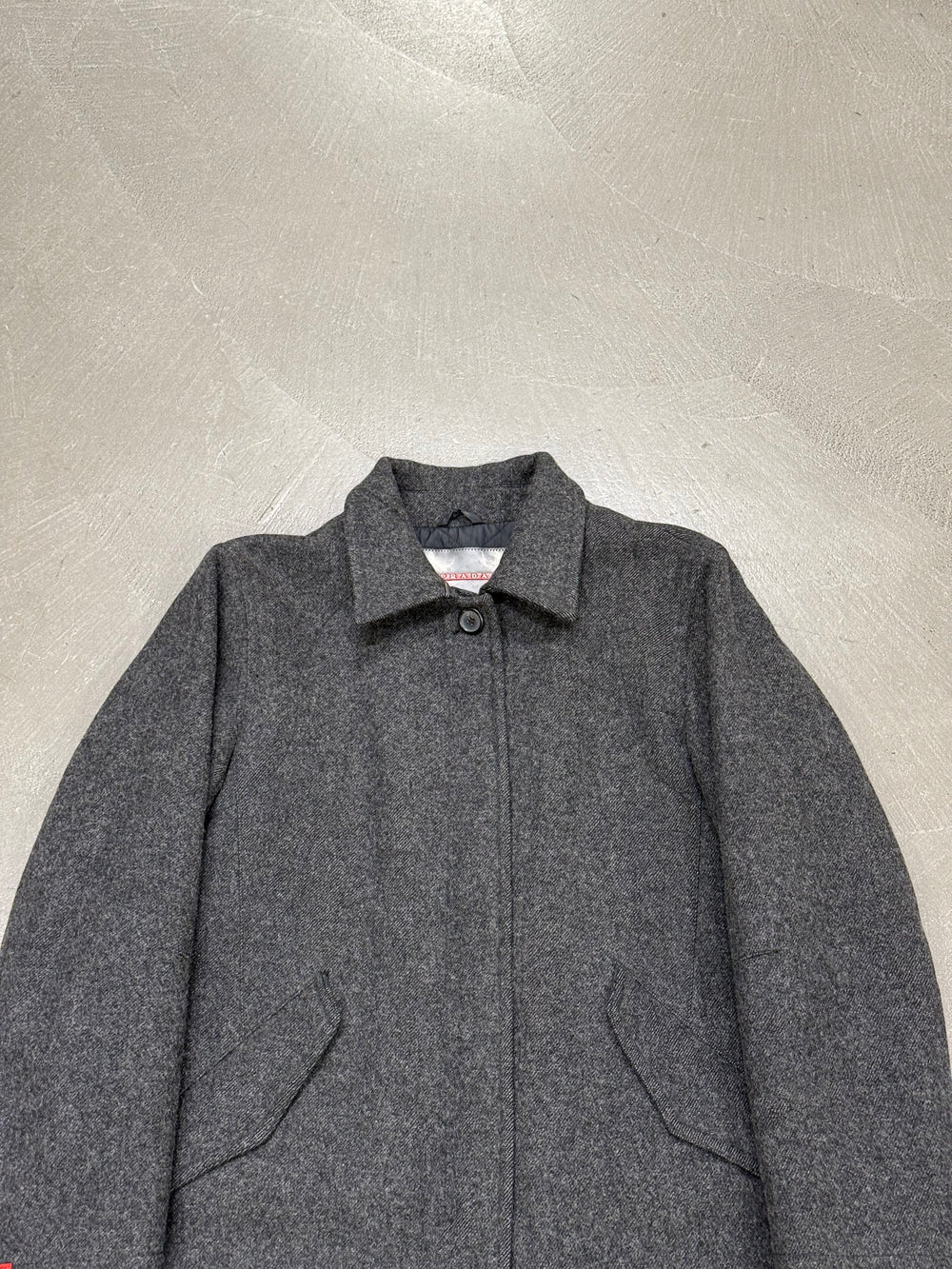2000s Prada single breasted long wool coat