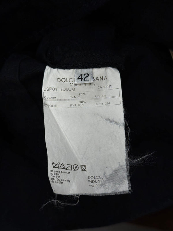 2000s Dolce & Gabbana real Python trim shirt