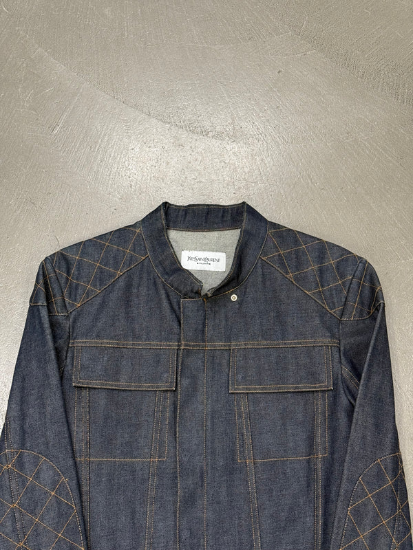 2000s Yves Saint Laurent sample denim jacket with quilted detailing