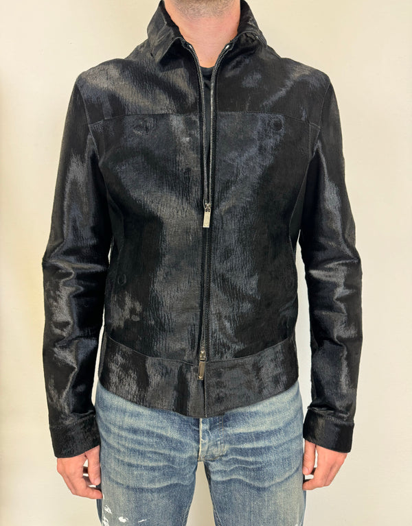 AW2013 Emporio Armani sample pony hair leather jacket