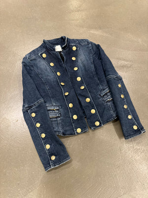 2010s Balmain military buttons denim jacket