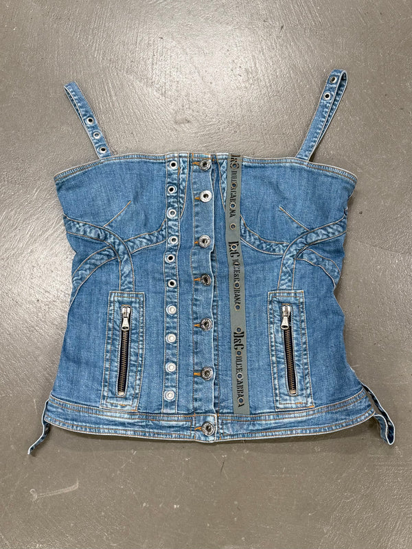 2000s Dolce & Gabbana denim military corset
