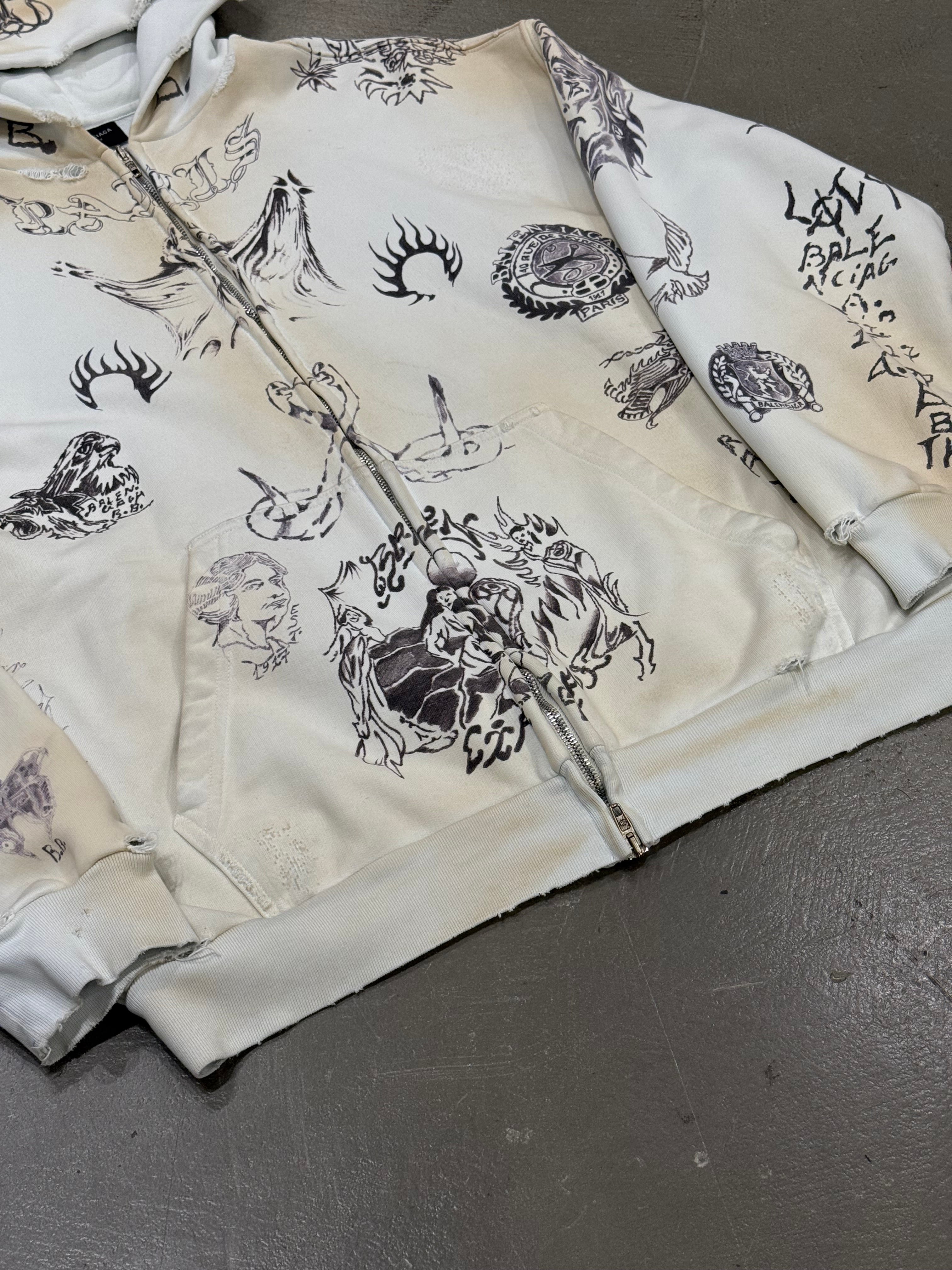 S/S2024 Balenciaga tattoo hoodie