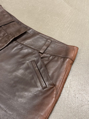 2000s Loewe leather shorts