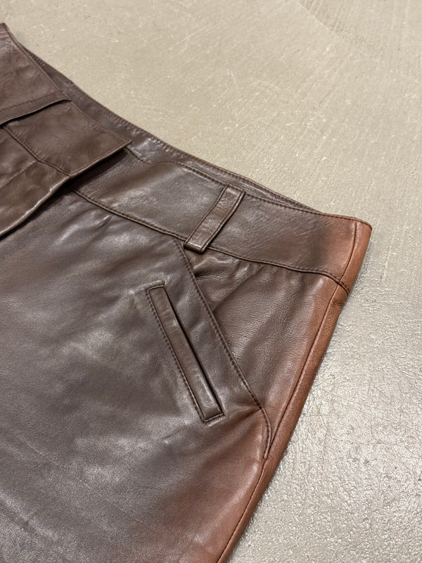 2000s Loewe leather shorts