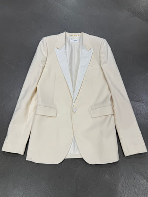 2017 Saint Laurent contrast peak-lapel tuxedo blazer