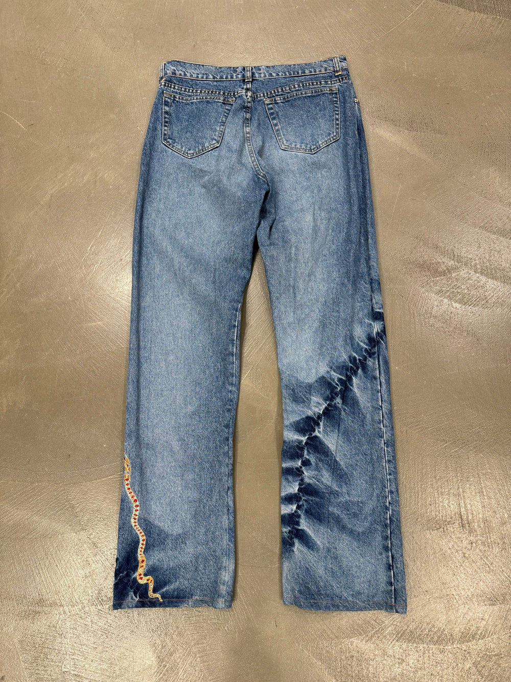 2000s Roberto Cavalli mainline embroidered snake jeans