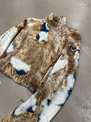 A/W2001 Roberto Cavalli “phoenix” double layer destroyed runway denim jacket