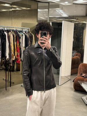 S/S2003 Dolce & Gabbana multi zipper leather jacket