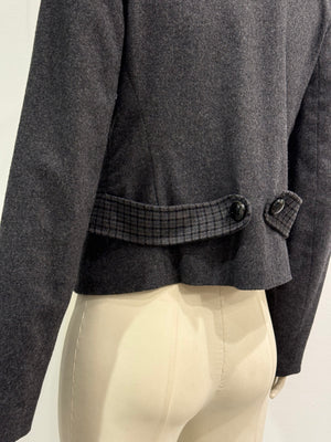 2000s Dolce & Gabbana patent collar wool jacket