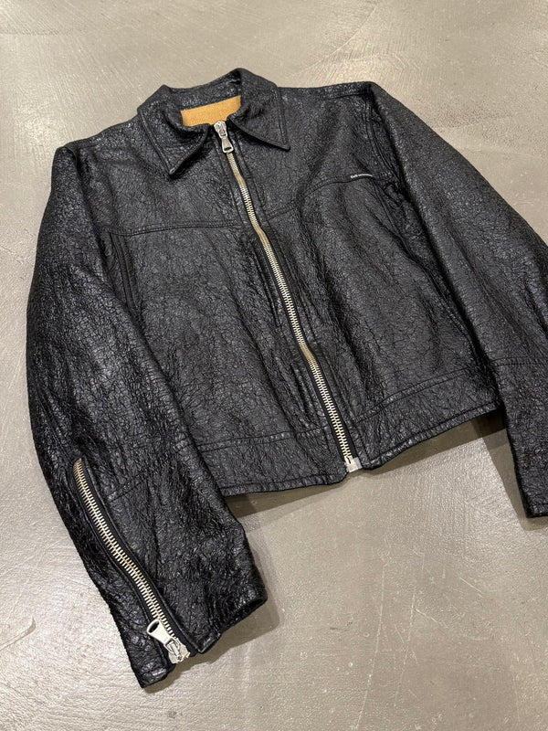2000s Dolce & Gabbana faux leather wrinkle jacket