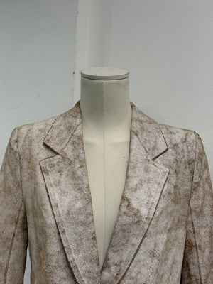 S/S2002 Ann Demeulemeester distressed cracked leather coat