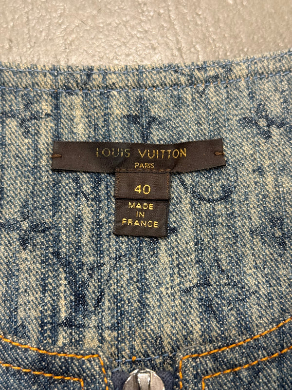 2010s Louis Vuitton monogram midi denim dress