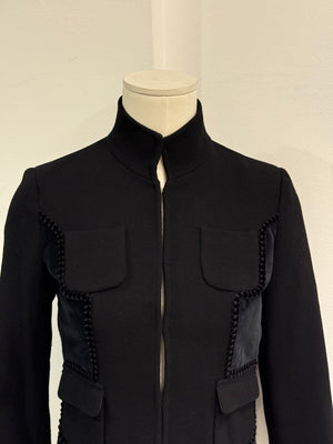 2000s Roberto Cavalli velvet trim cropped military jacket