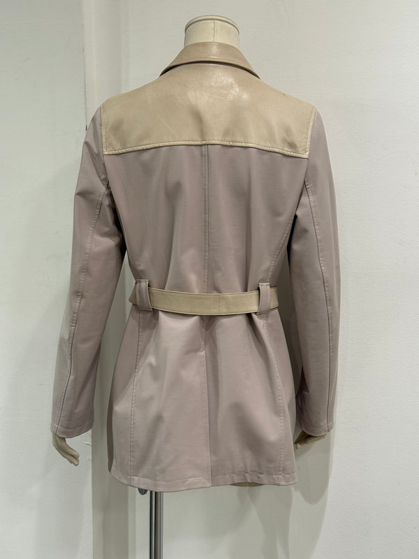 2000s Prada leather & nylon hybrid coat