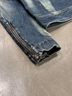 2000s Roberto Cavalli washed faded denim jacket