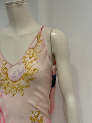 S/S2001 Roberto Cavalli Elizabeth Taylor eye silk maxi dress
