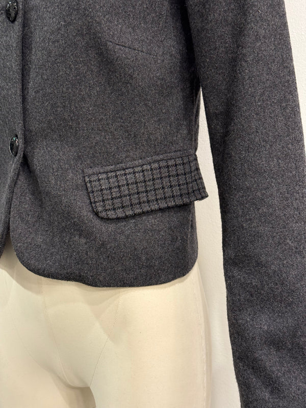 2000s Dolce & Gabbana patent collar wool jacket