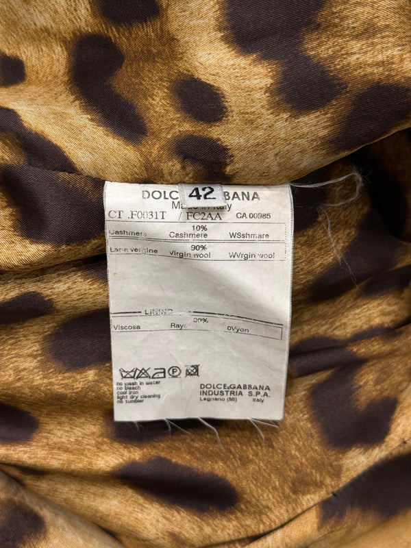 2000s Dolce & Gabbana double collar cashmere belted coat