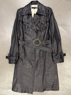 2000s Cavalli heavy leather coat
