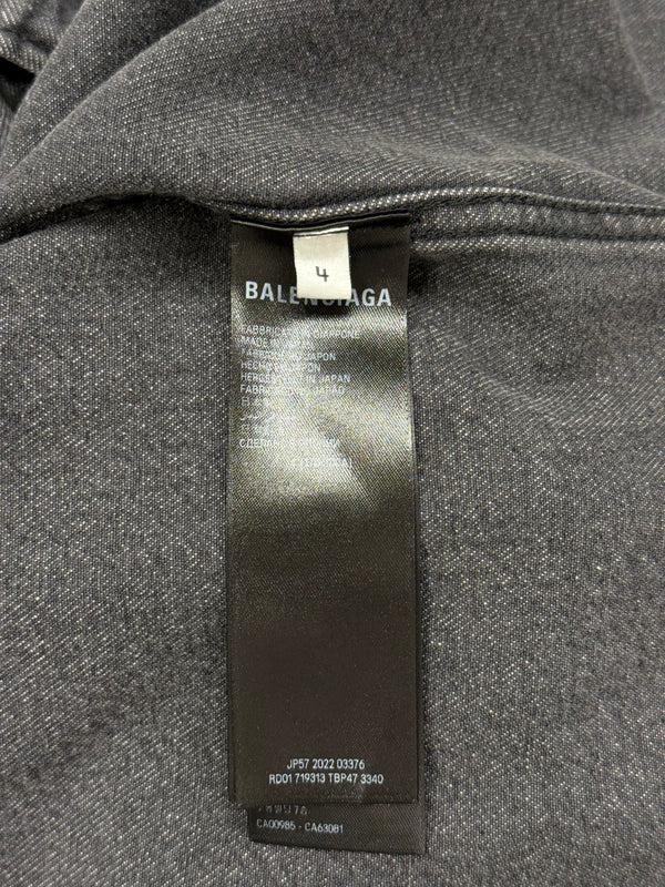 2022 Balenciaga faded denim hooded anorak jacket
