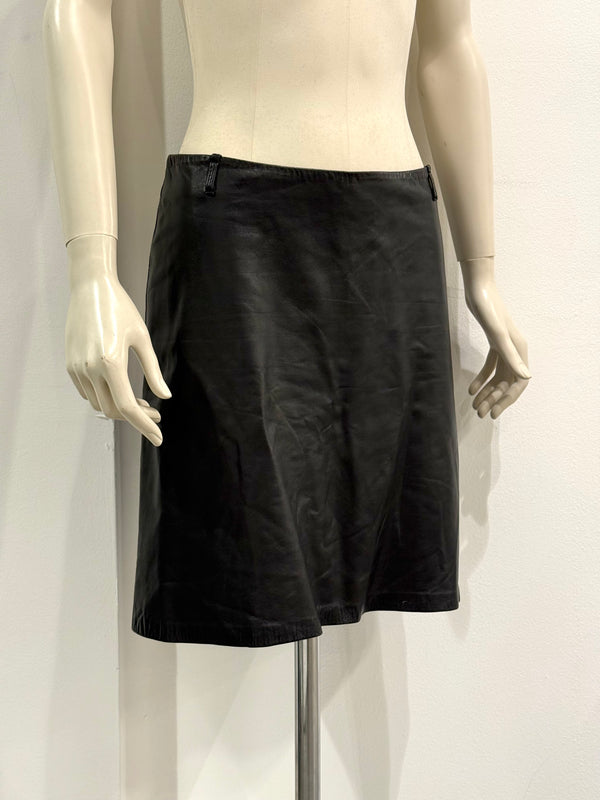 1990s Ann Demeulemeester leather skirt
