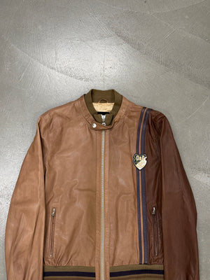 2000s Dolce & Gabbana leather biker bomber jacket