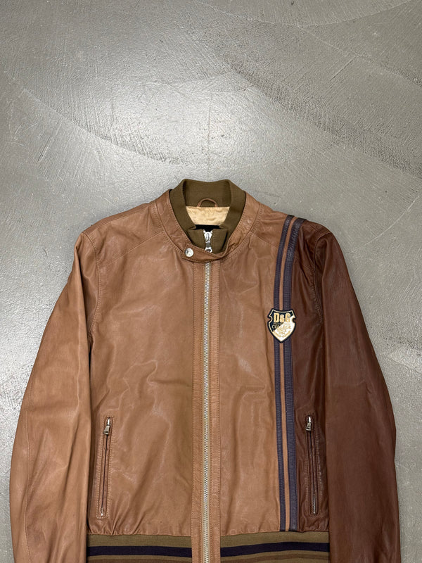 2000s Dolce & Gabbana leather biker bomber jacket