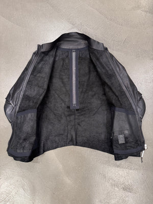 Isaac Sellam artisanal leather jacket with metal spine